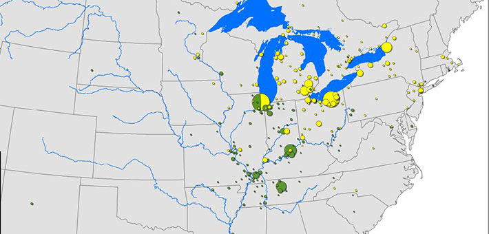 A map demonstrating where physical separation is supported based on public comments. Image courtesy of the U.S. Army Corps of Engineers.